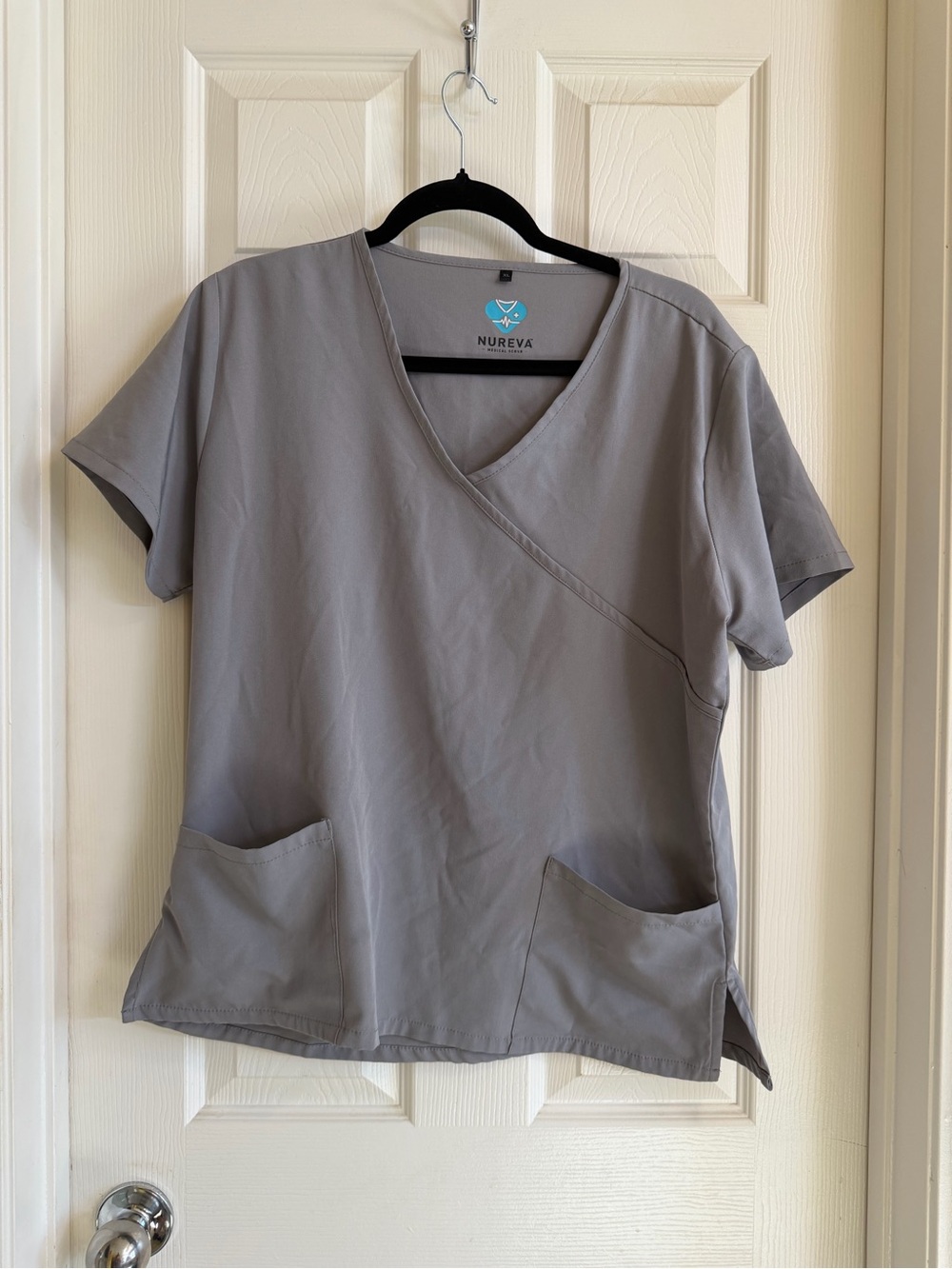 Women's V-Neck Scrub Top in Gray